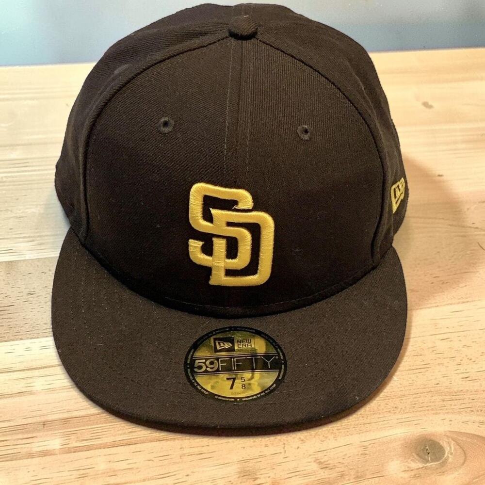 San Diego Padres New Era 59FIFTY Authentic On Field Fitted Hat Brown Gold 7 5/8